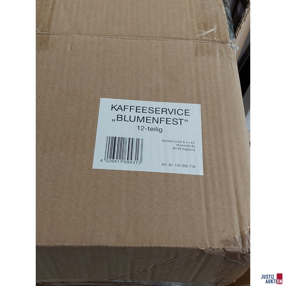 12teiliges Kaffeeservice mit der Bezeichnung Blumenfest in Originalverpackung &ndash; NEU