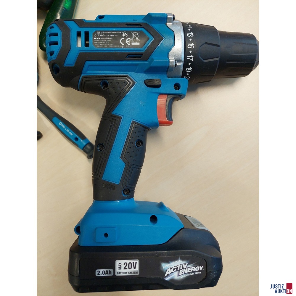 Akkubohrmaschine der Marke Ferrex FAB 20-I u.a.