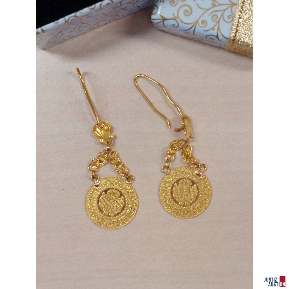 1 Paar Ohrringe orientalisch 900&permil; Gold&comma; 6&comma;1g