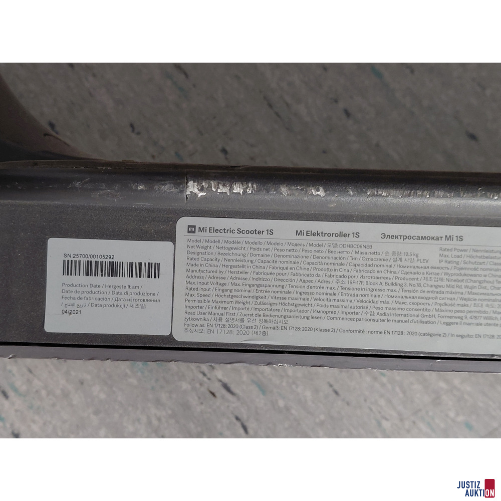Mi Elektroroller 1S - Nr&period; MO1300MX039572