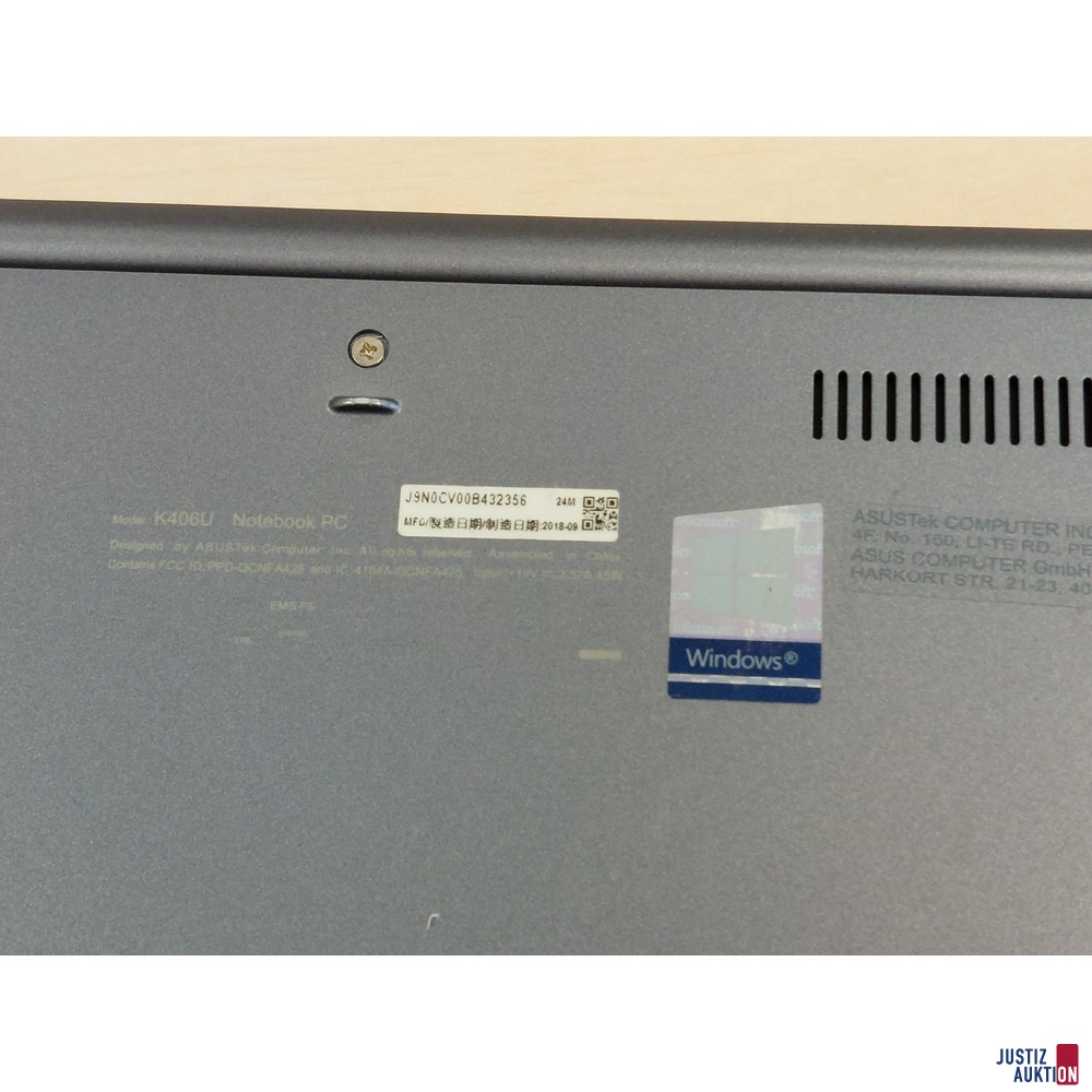 Notebook PC der Marke Asus Model: K406U u.a.