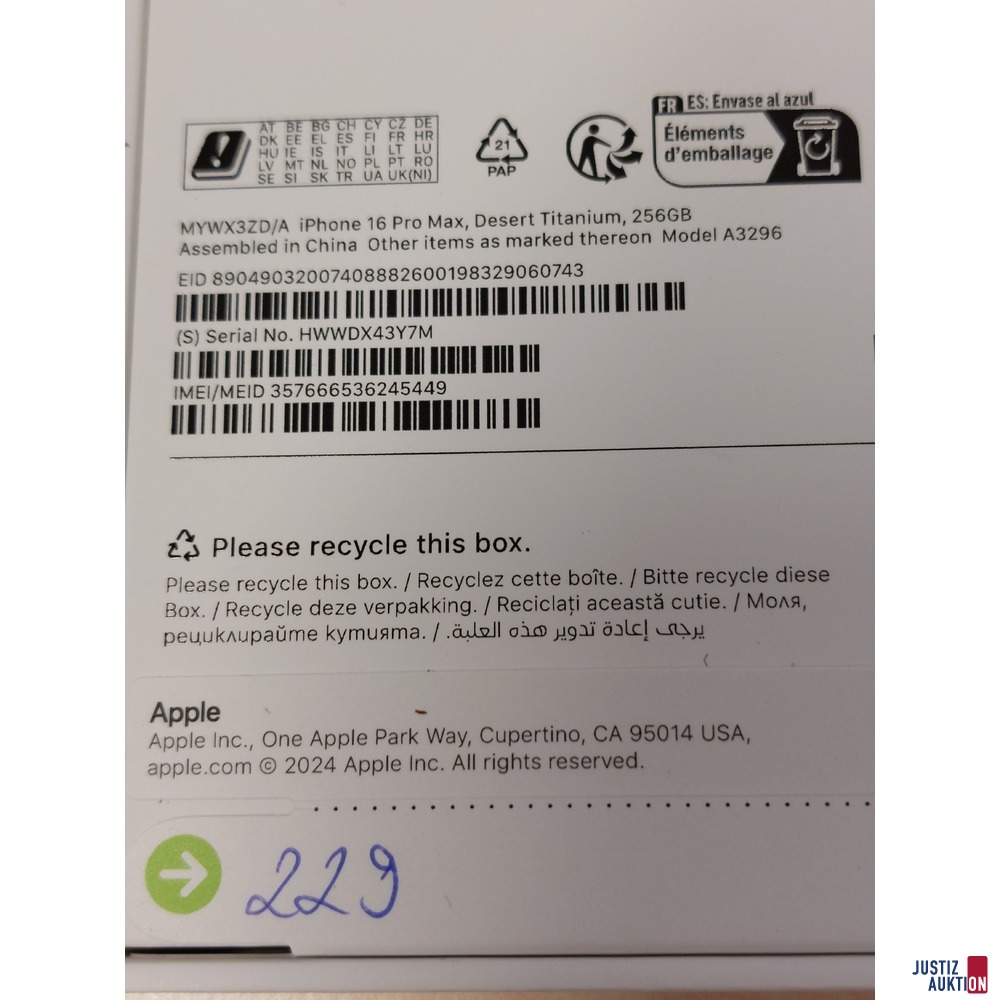 Handy der Marke Apple iPhone 16 Pro Max Desert Titanium&comma; 256GB