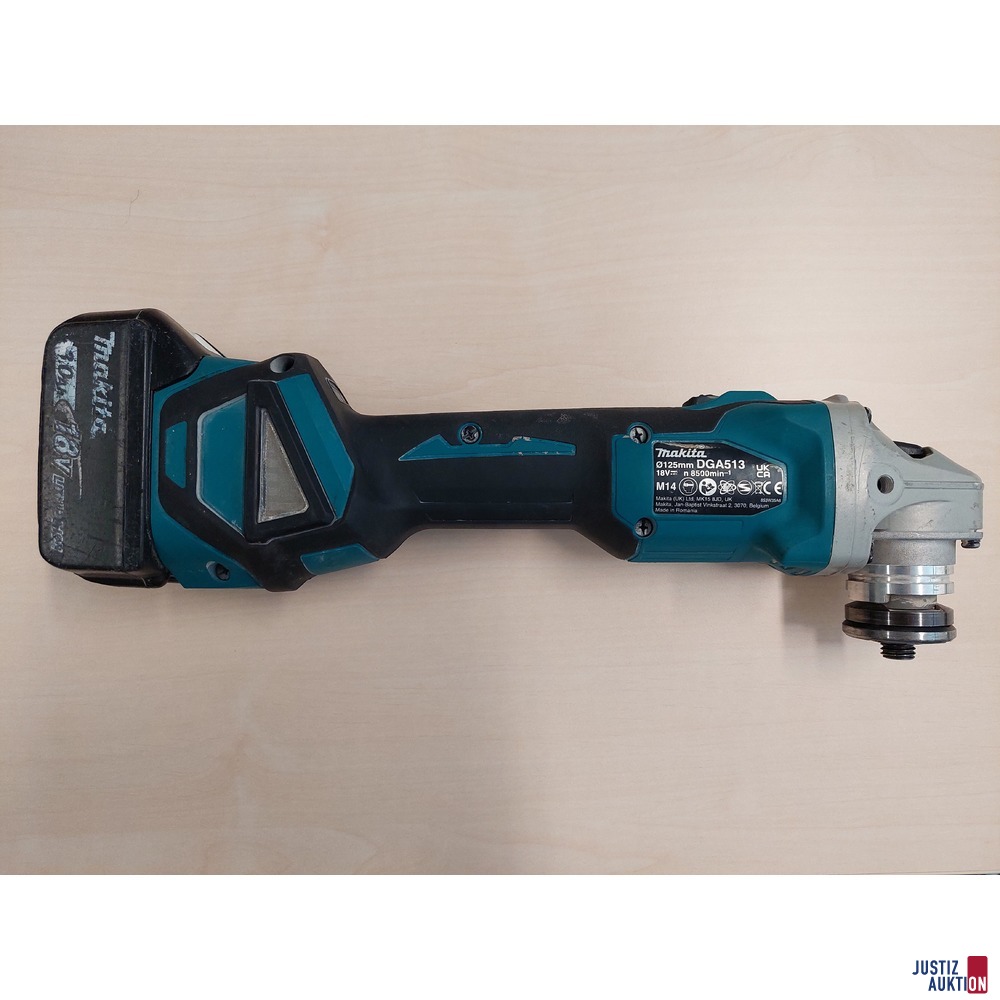 Akku-Winkelschleifer der Marke Makita DGA513