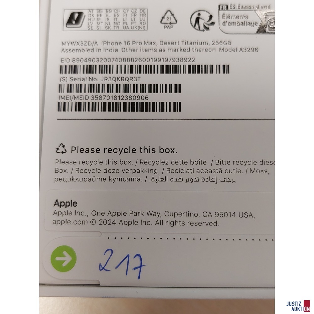 Handy der Marke Apple iPhone 16 Pro Max Desert Titanium&comma; 256GB