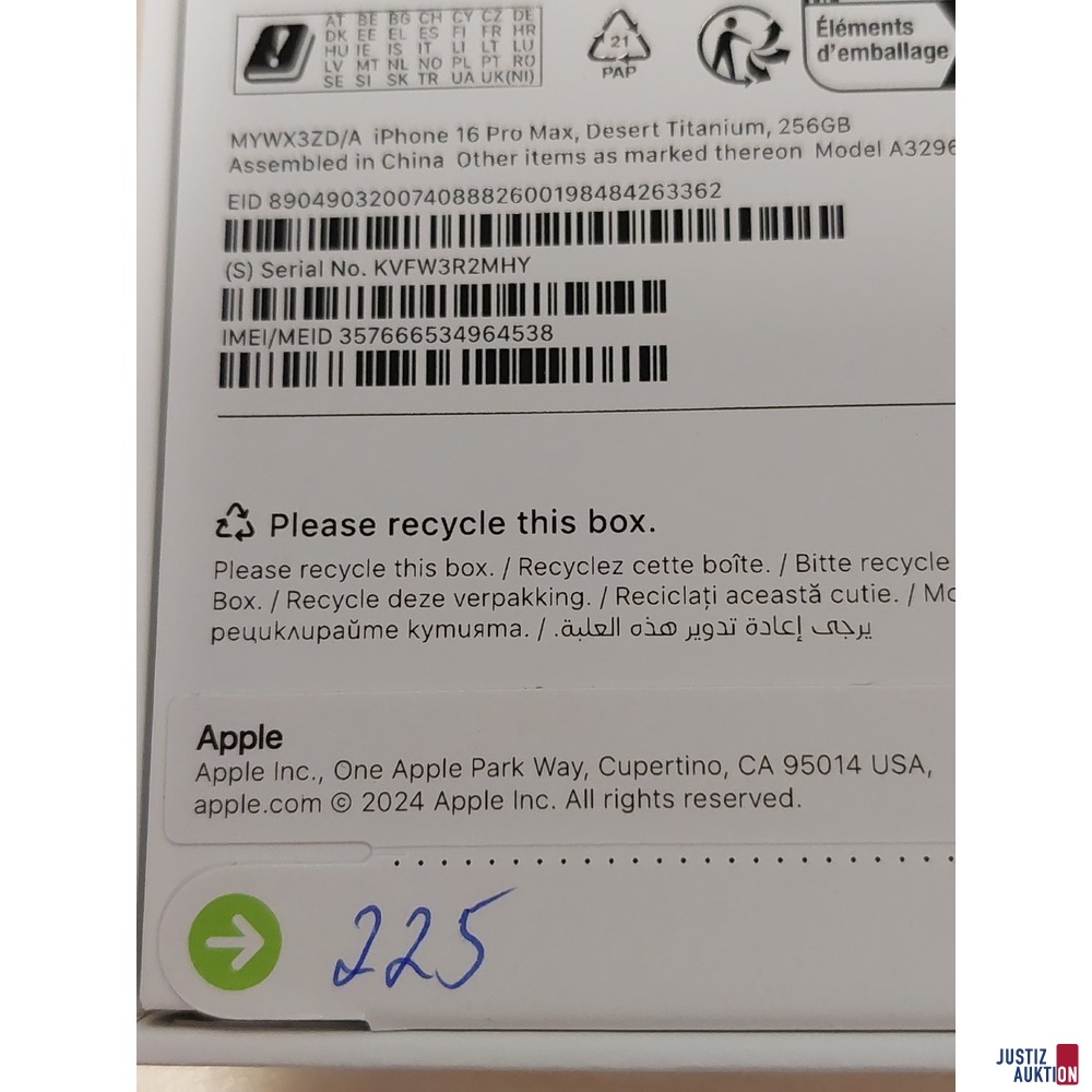 Handy der Marke Apple iPhone 16 Pro Max Desert Titanium&comma; 256GB