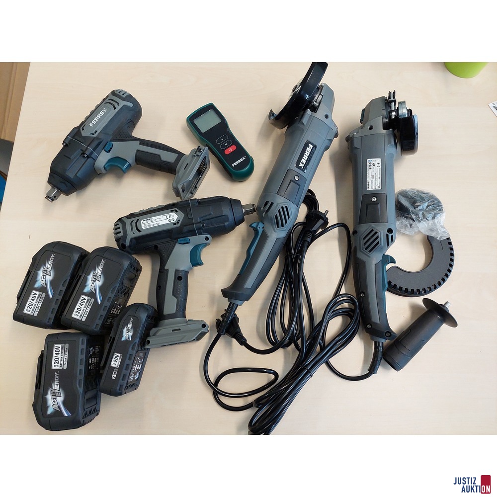 2 Winkelschleifer der Marke Ferrex WWS-EWS1200-Z01 u.a
