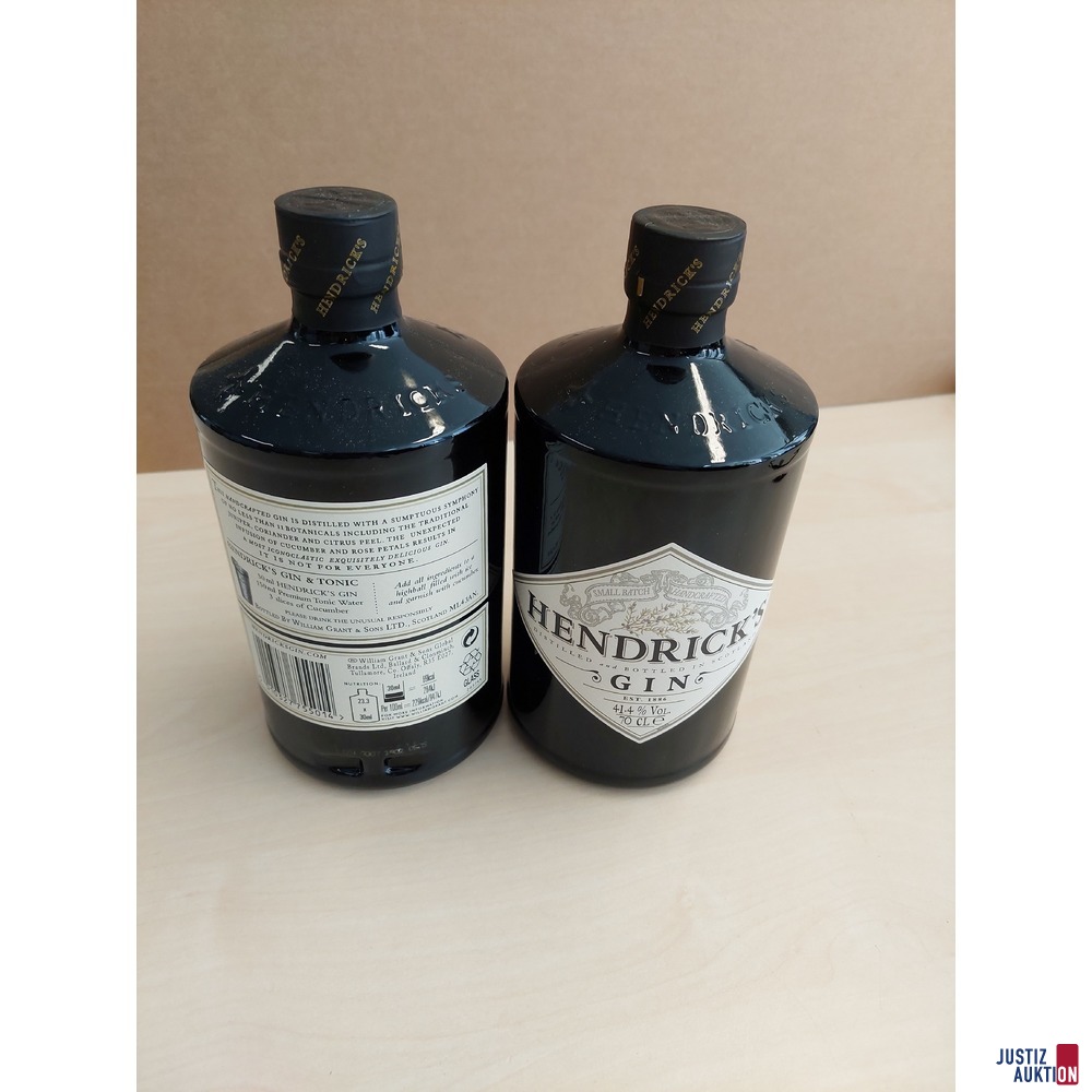 2 Flaschen Hendrick&grave;s Gin 41&comma;4&percnt; &agrave;  0&comma;7 l