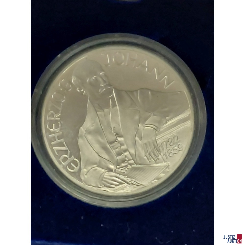 Silbermünze in Schatulle - ATS 100,- Münze Österreich