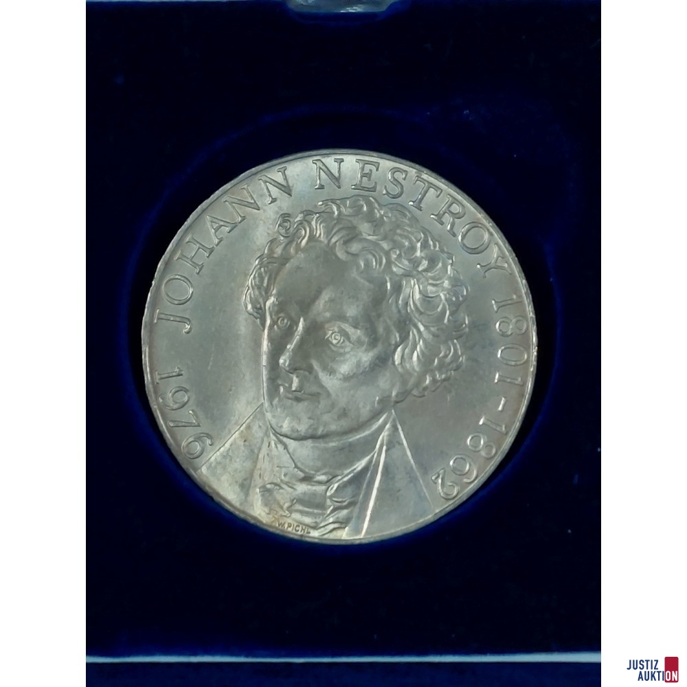 1 St&uuml;ck ATS 100&comma;-- Johann Nestroy in Schatulle