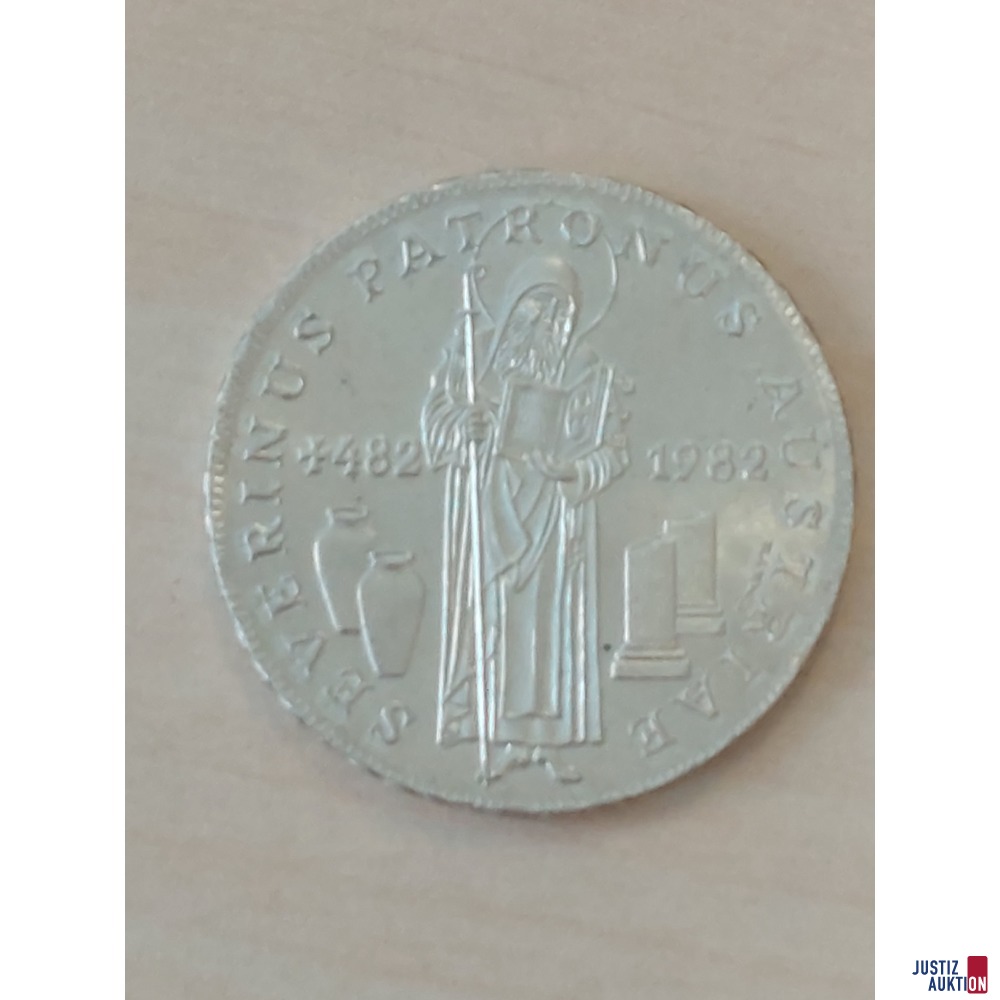 Silbermünze ATS 500 Jahr 1982 Heiliger Severin 