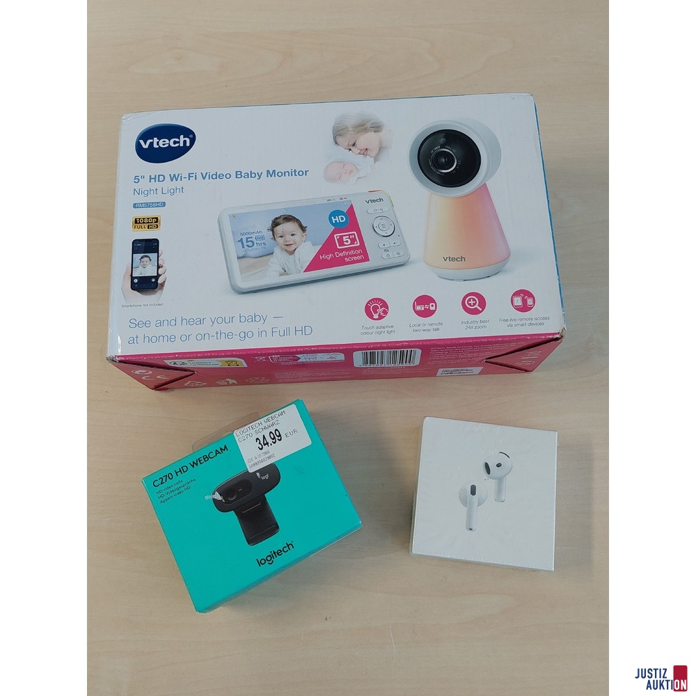 Webcam der Marke Logitech C270HD u.a.