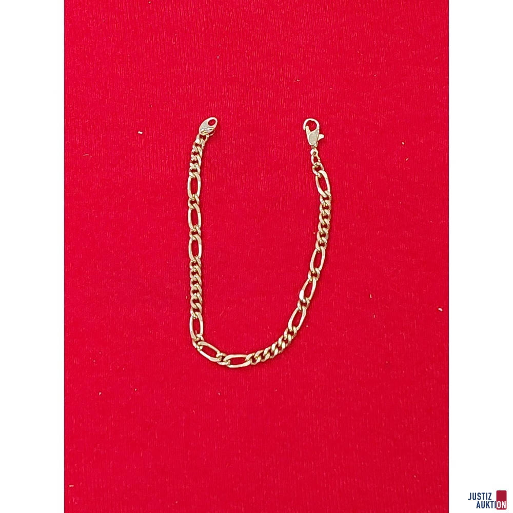 Armband unedel Figaromuster vergoldet