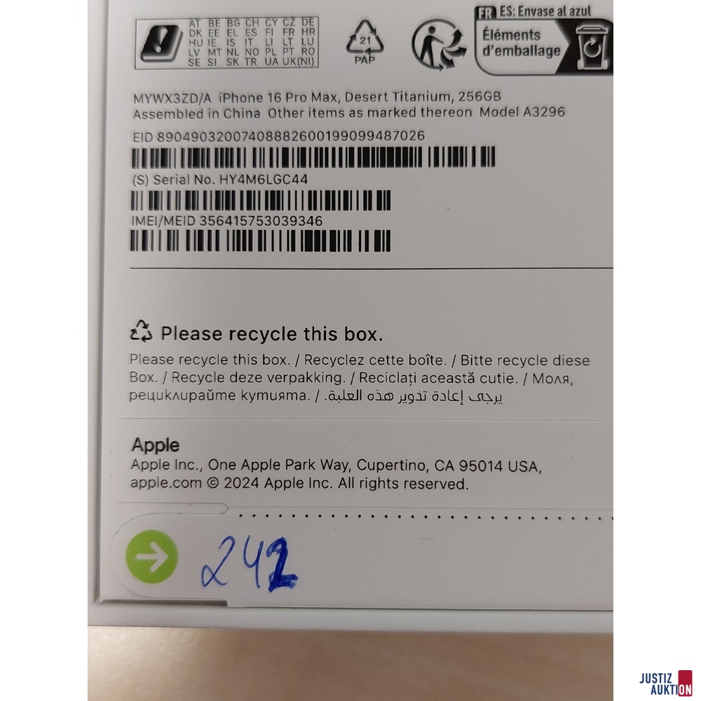 Handy der Marke Apple iPhone 16 Pro Max Desert Titanium&comma; 256GB