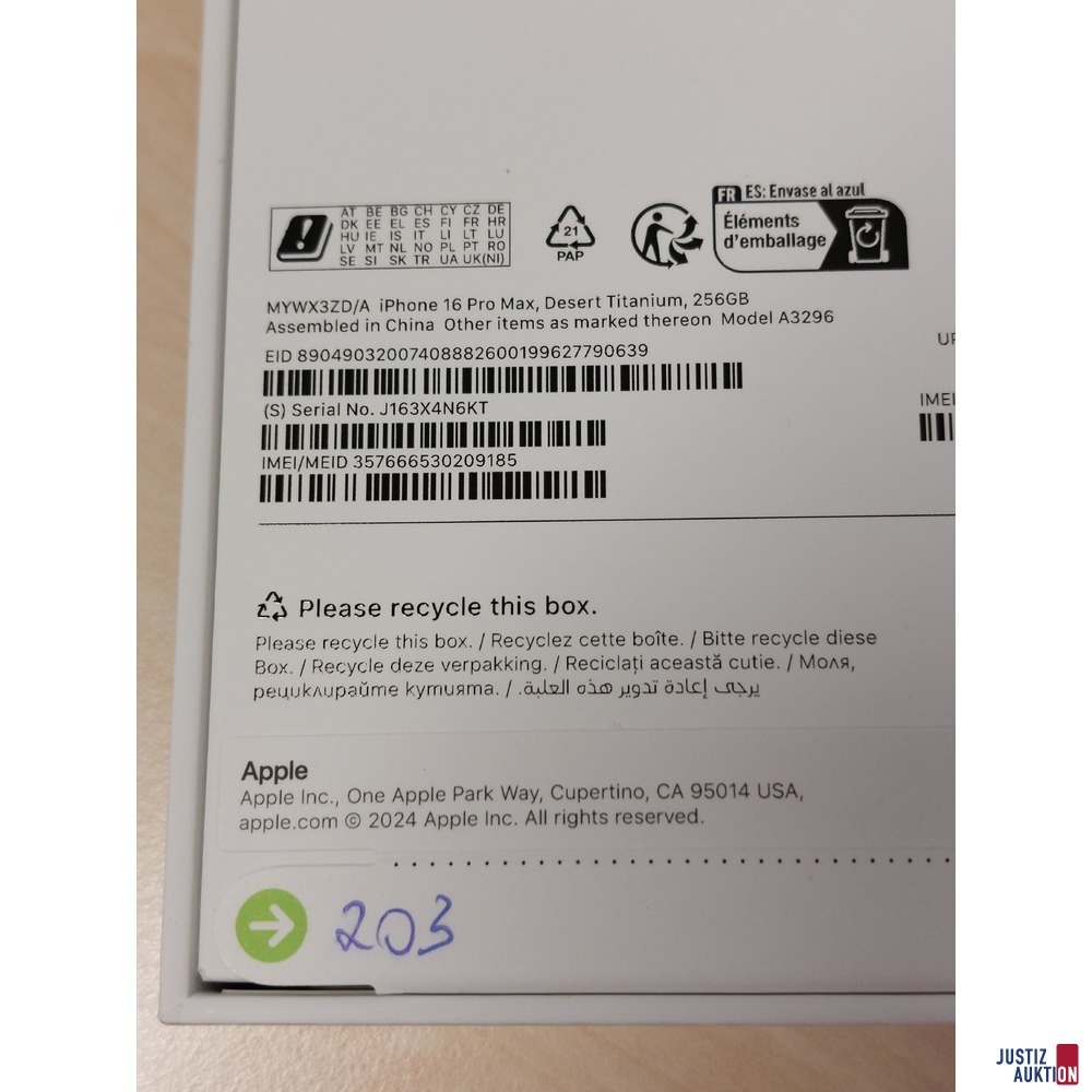 Handy der Marke Apple iPhone 16 Pro Max Desert Titanium&comma; 256GB