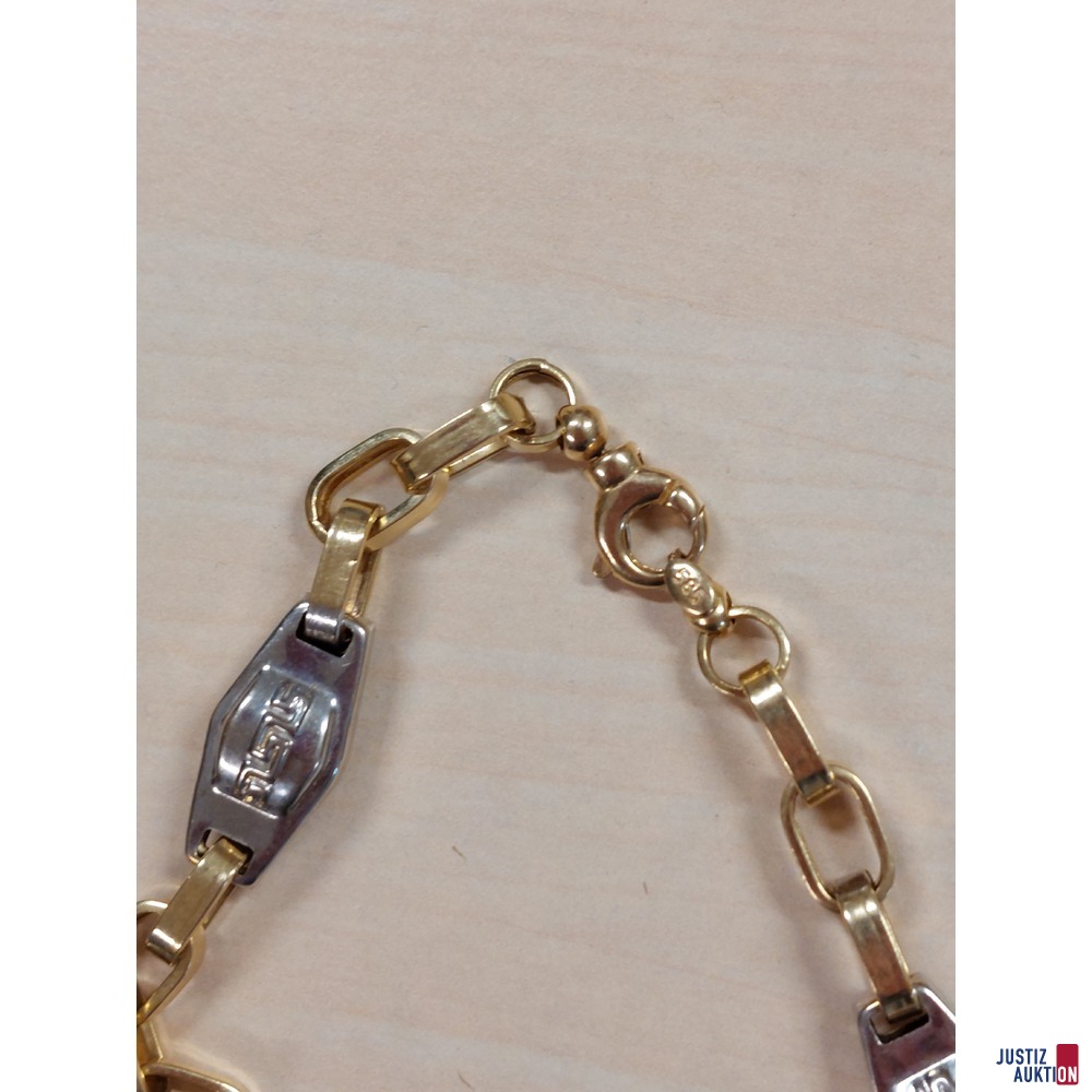 Herrenkette Bicolor Gelbgold&sol;Wei&szlig;gold 585&permil; punziert L&auml;nge 65 cm 27 g