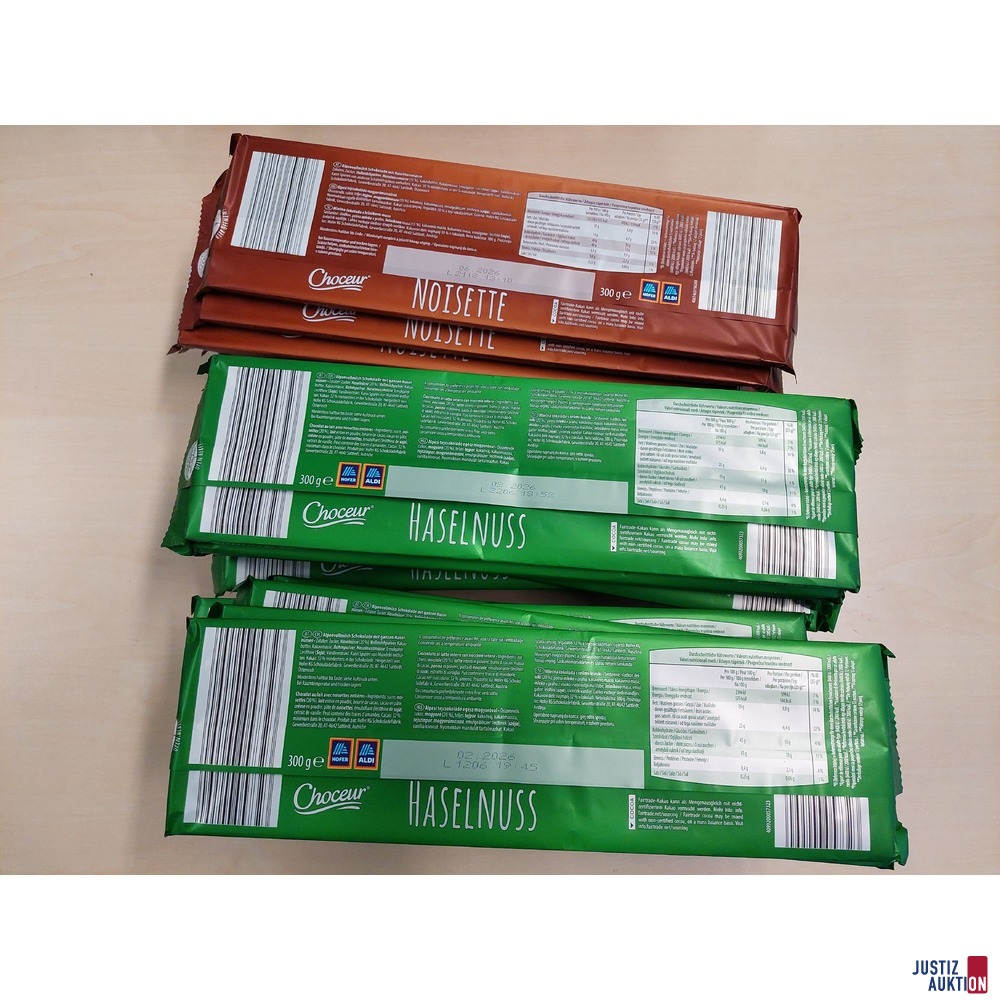 30 x Choceur Schokoladen von Hofer/Aldi je 300g