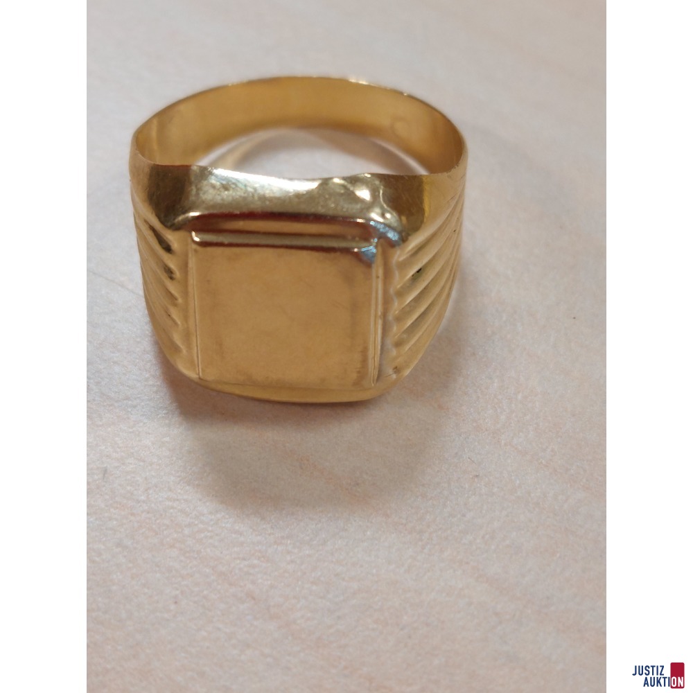 Herren-Siegelring hohl 585 &permil; punziert Gr&ouml;&szlig;e 68 4g