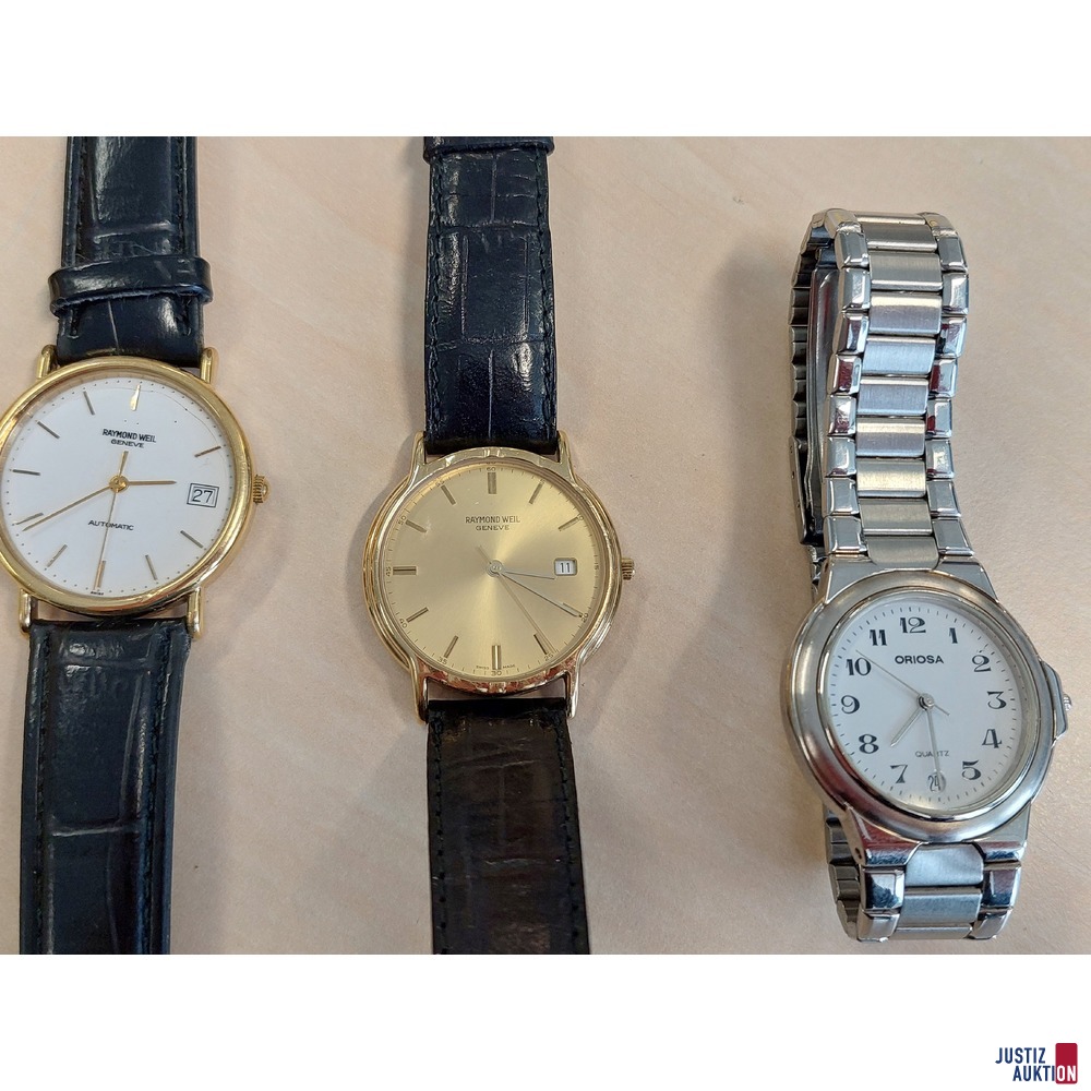 Konvolut bestehend aus 3 Herrenarmbanduhren