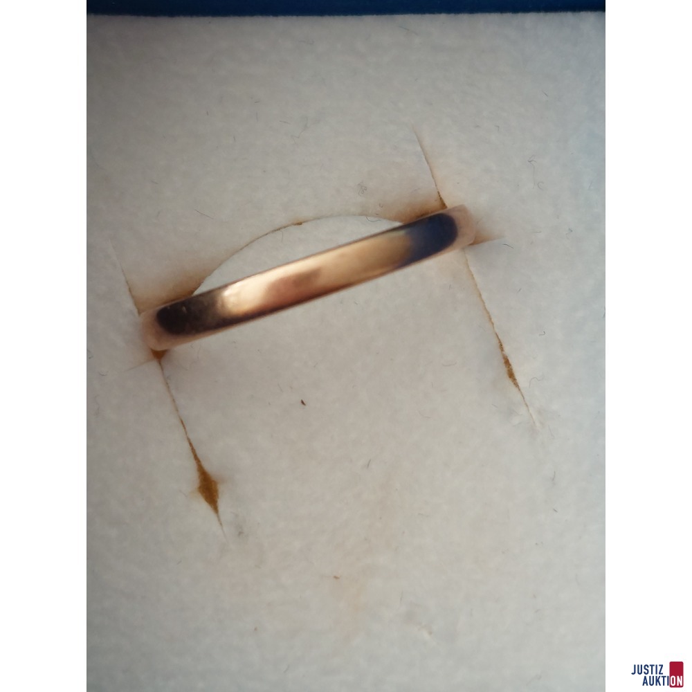 Ehering 585 Rosegold Amtspunze Bärenkopf 1922-1925 - 2,6 g getragen/Tragespuren
