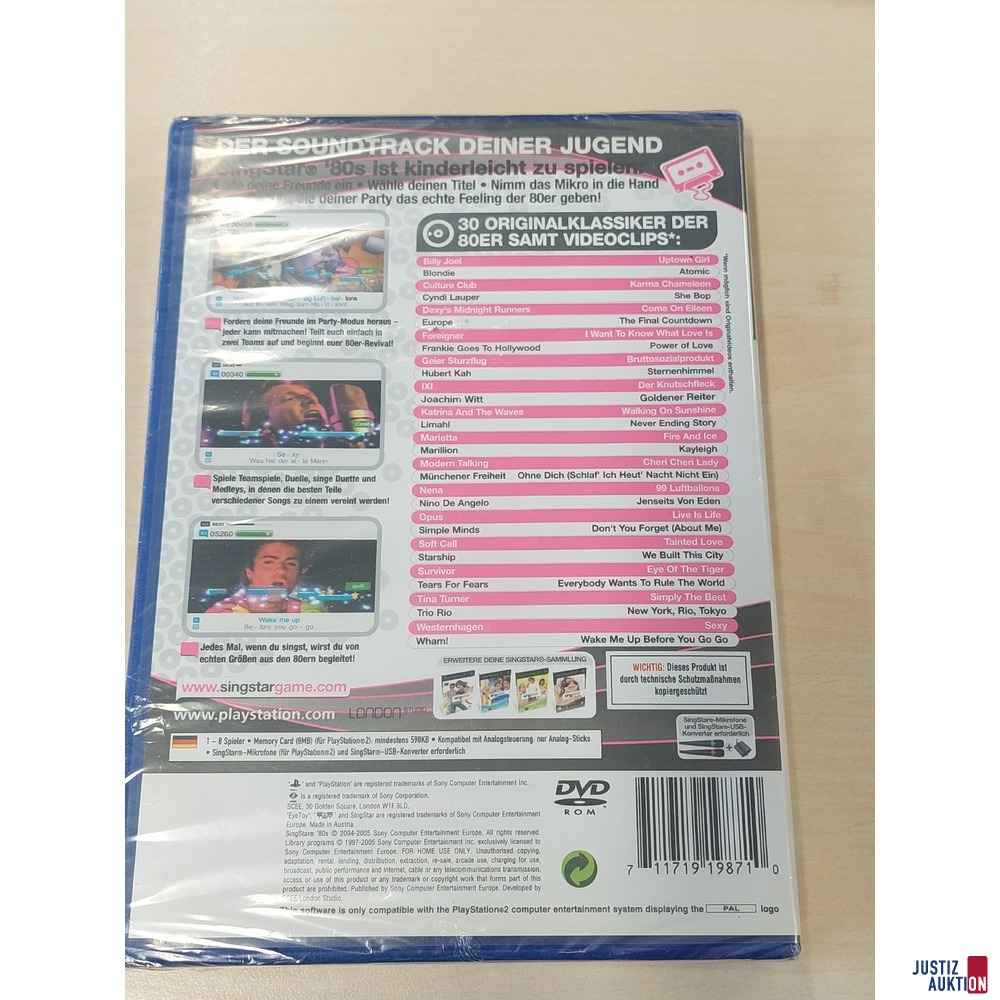 Spiel für Play Station 2 Singstar `80s