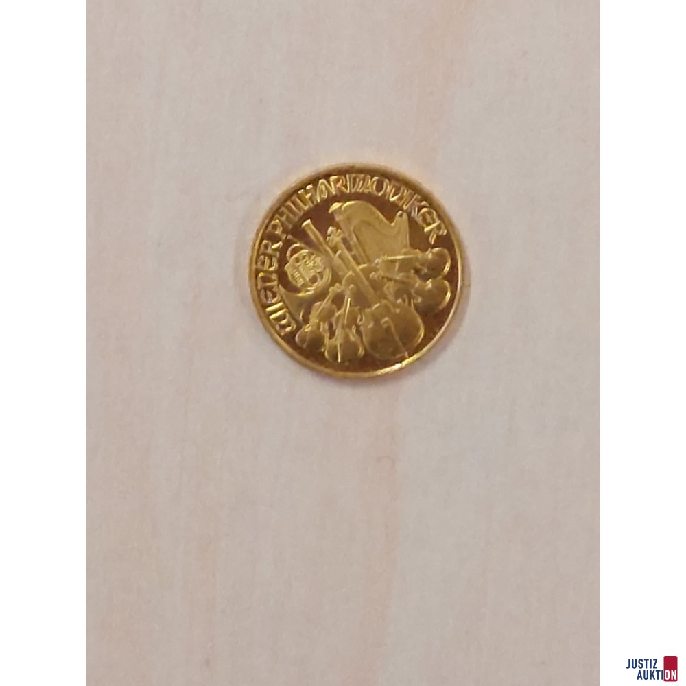 Wiener Philharmoniker 1/10 Punze (3,1 g)  999 Feingold Nominale 200 Schilling Jahrgang 1992