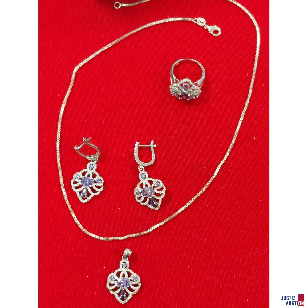 1 Damen-Set 925 Silber punziert