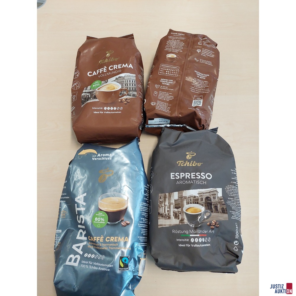 2 Packungen Kaffeebohnen der Marke Tchibo u.a.