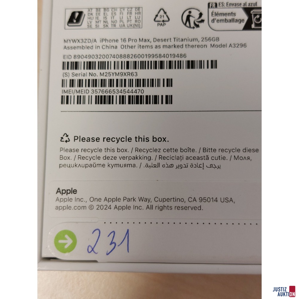Handy der Marke Apple iPhone 16 Pro Max Desert Titanium&comma; 256GB