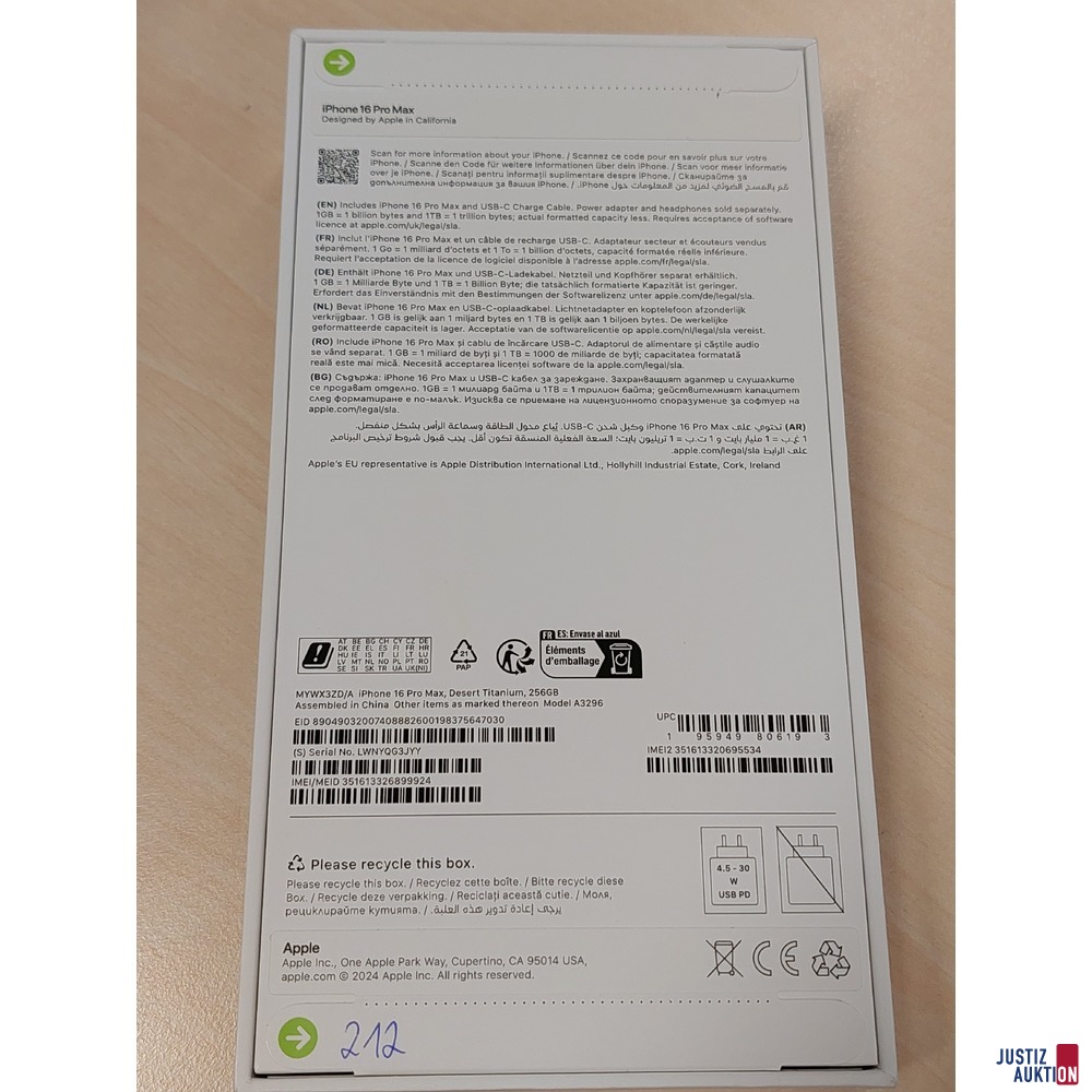 Handy der Marke Apple iPhone 16 Pro Max Desert Titanium&comma; 256GB