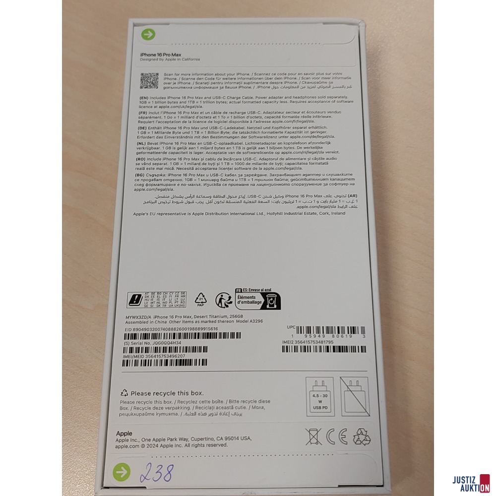 Handy der Marke Apple iPhone 16 Pro Max Desert Titanium&comma; 256GB