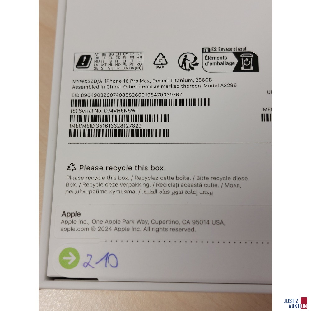 Handy der Marke Apple iPhone 16 Pro Max Desert Titanium&comma; 256GB