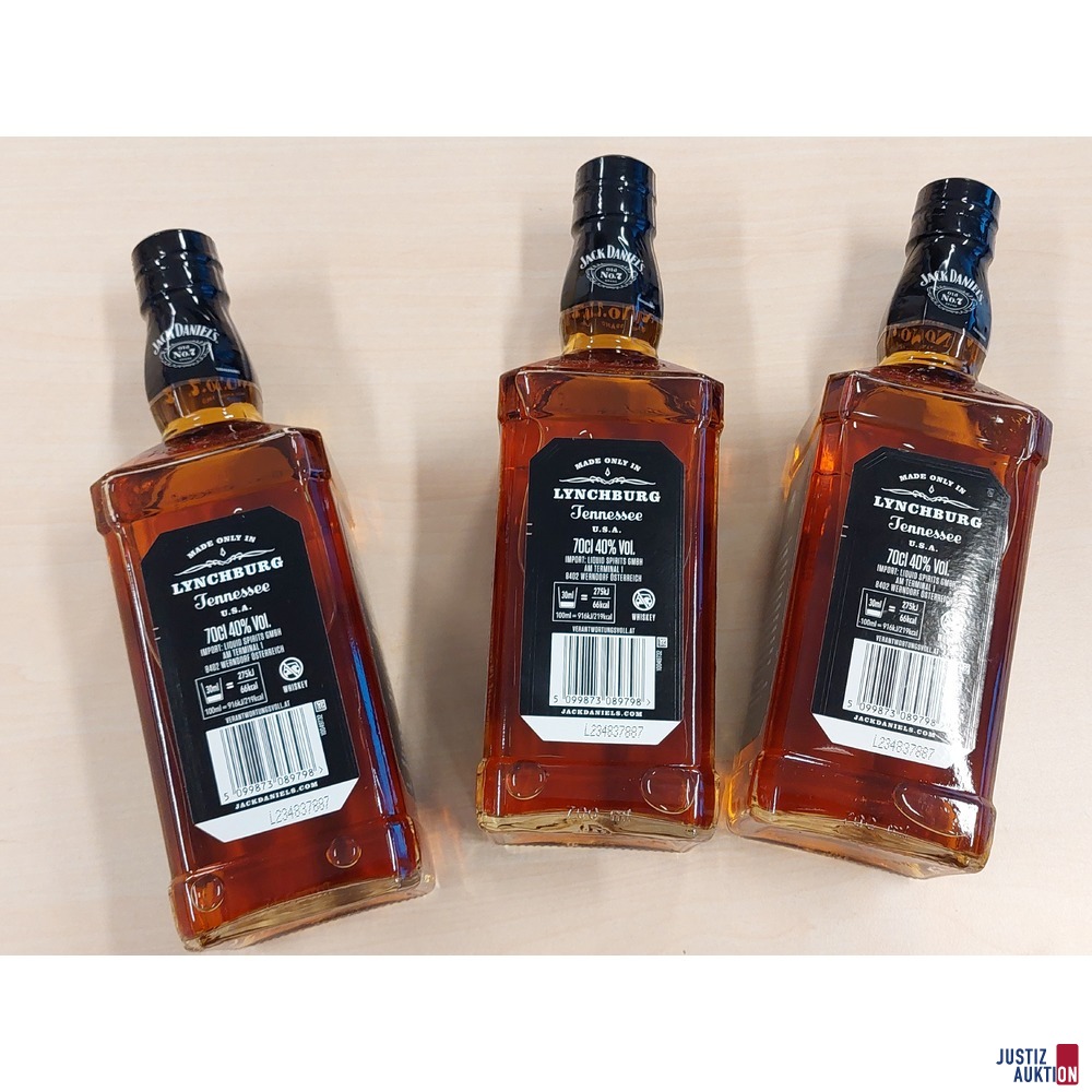 3 Flaschen Whisky der Marke Jack Daniel´s Old No. 7 NEU