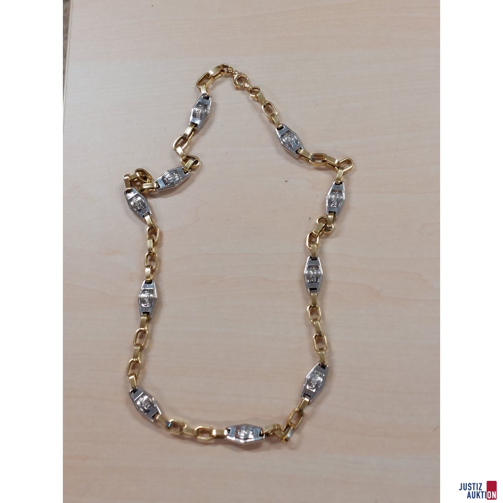 Herrenkette Bicolor Gelbgold&sol;Wei&szlig;gold 585&permil; punziert L&auml;nge 65 cm 27 g