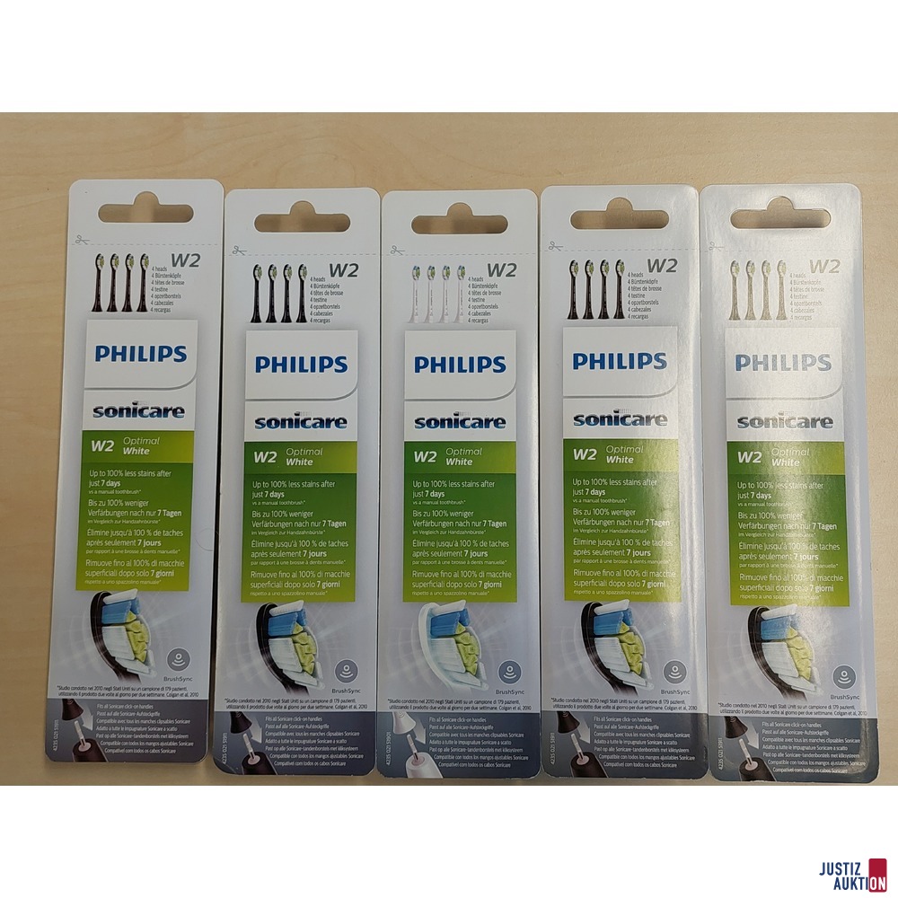 5 Packungen Zahnbürstenköpfe der Marke Philips Sonycare W2 Optimal White je 4 Stück