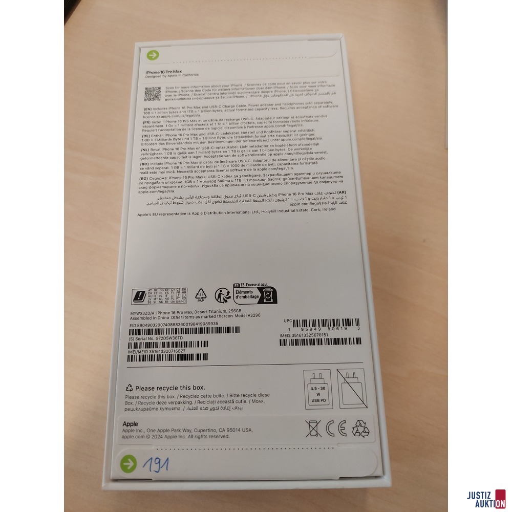 Handy der Marke Apple iPhone 16 Pro Max Desert Titanium&comma; 256GB