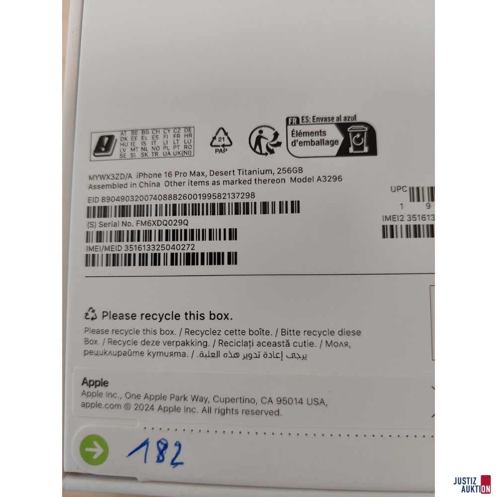 Handy der Marke Apple iPhone 16 Pro Max Desert Titanium&comma; 256GB