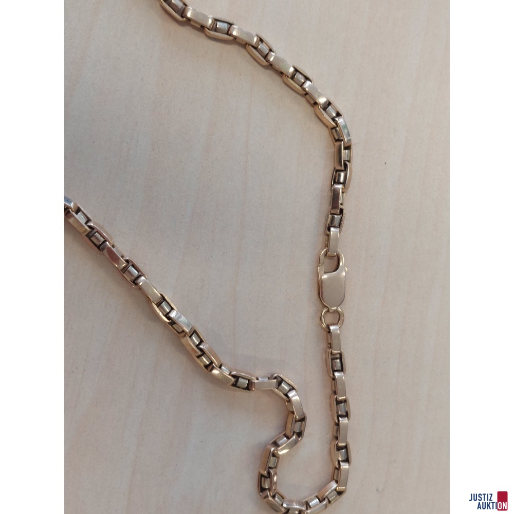 Herrenkette Mittelgold massiv 585 &permil; Amtspunze Serbien L&auml;nge 60 cm&comma; 48&comma;4 g