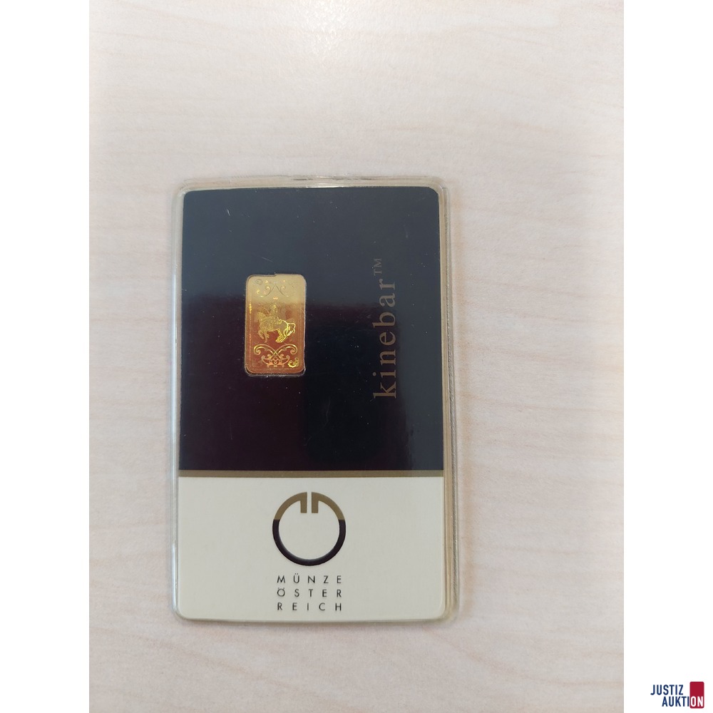 M&uuml;nze &Ouml;sterreich Goldbarren Nr&period; 19170&comma; 1 g