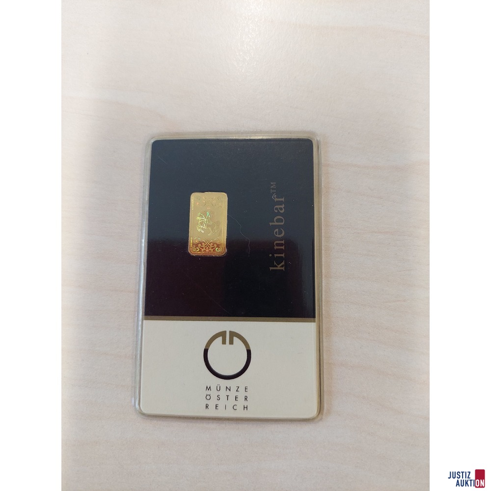 M&uuml;nze &Ouml;sterreich Goldbarren Nr&period; 19169&comma; 1 g