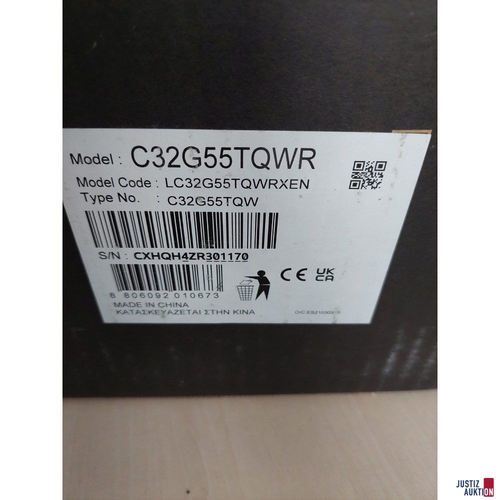 Curved Gaming Monitor Odyssey der Marke Samsung "32" LC32G55TQWRXE 1 MS - 144 Hz - 4 K - Seriennummer: CXHQH4ZR301170 gebraucht/Gebrauchsspuren vorhanden