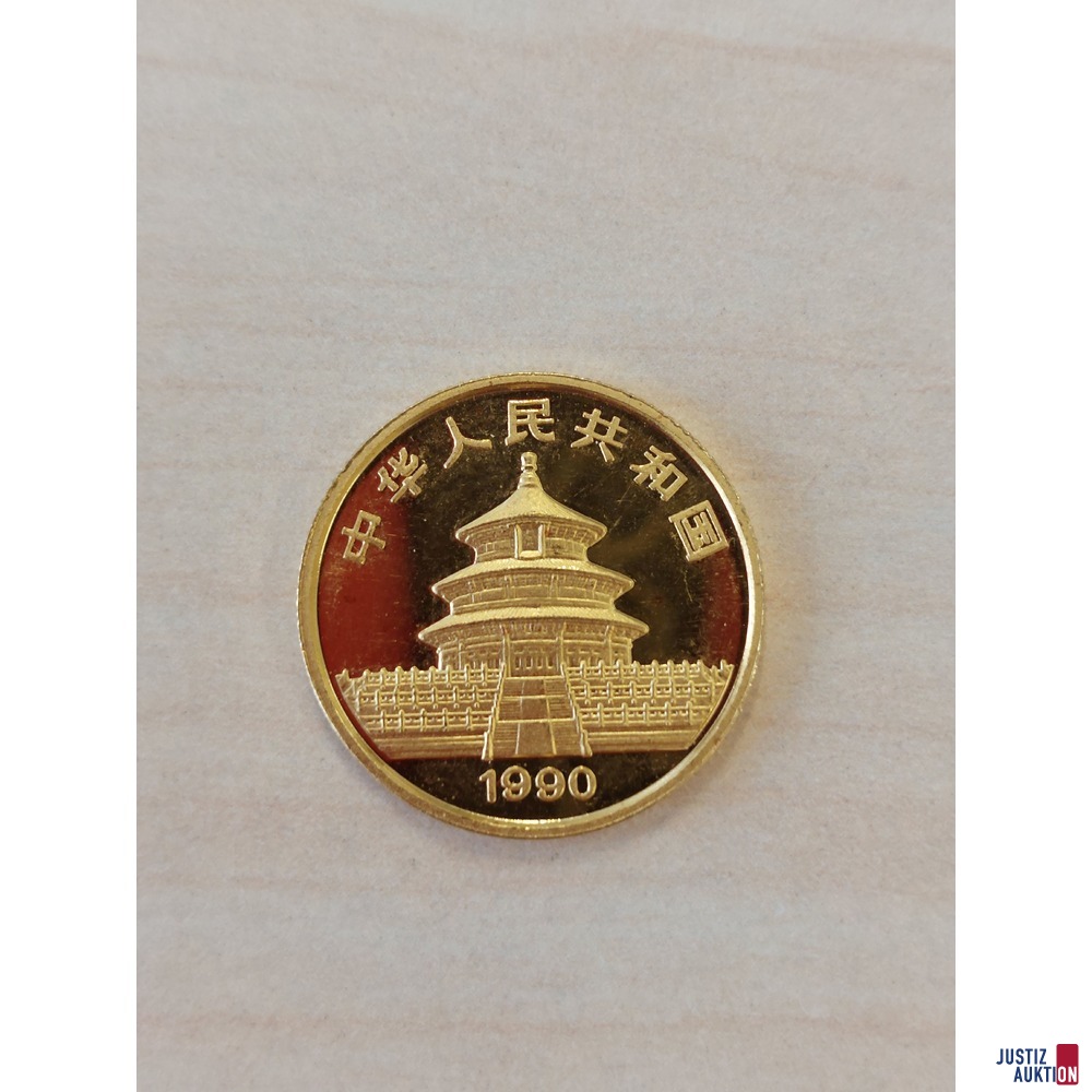 China Panda 1Viertel Unze 1990 Gold - offen