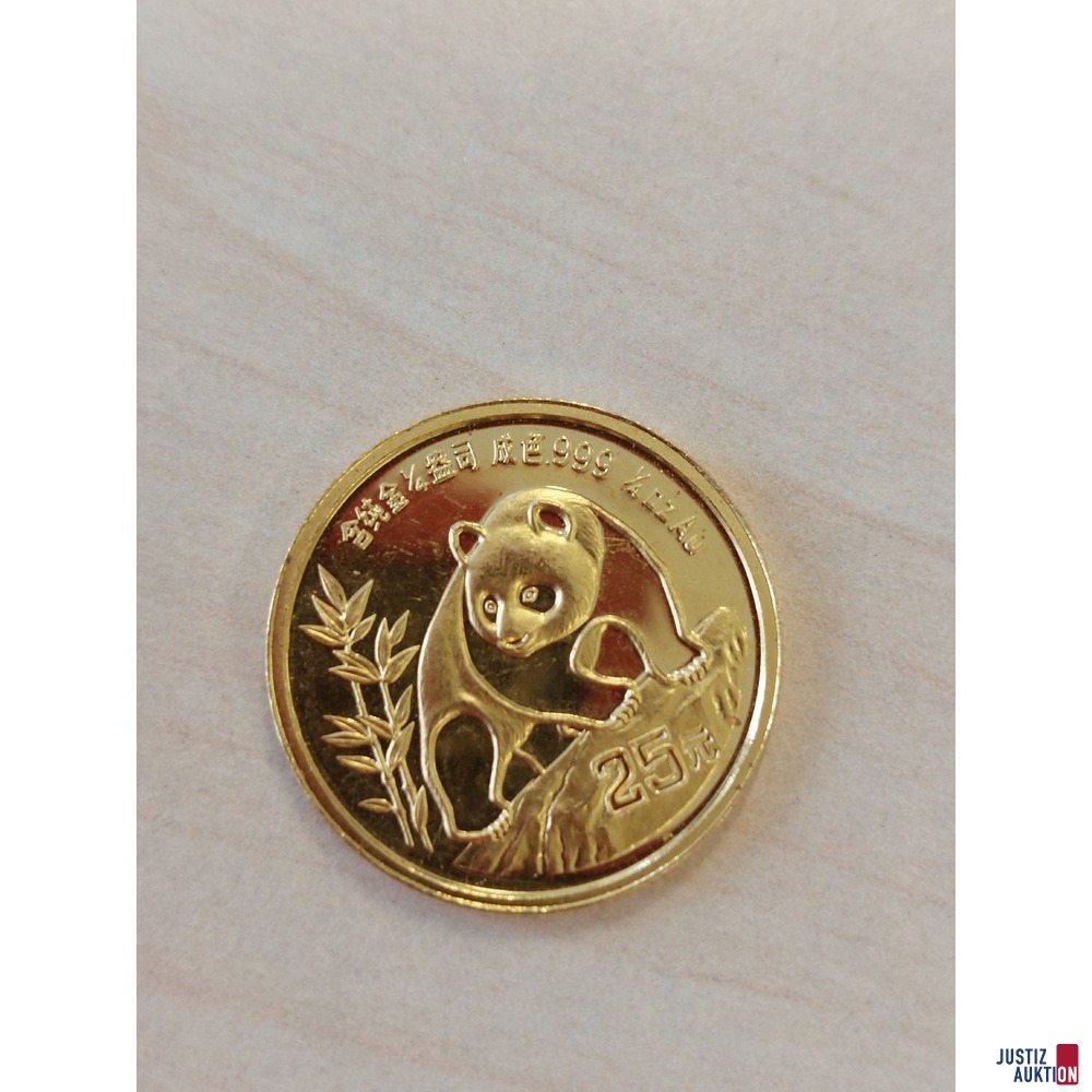 China Panda 1Viertel Unze 1990 Gold - offen