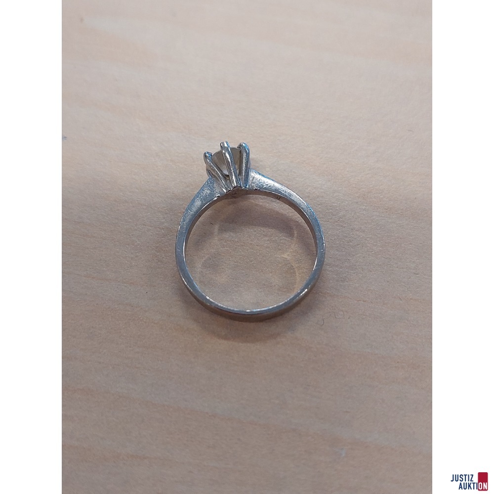 Damenring mit wei&szlig;en Schmuckstein Platin 100 punziert Gr&ouml;&szlig;e 49&comma; 3g