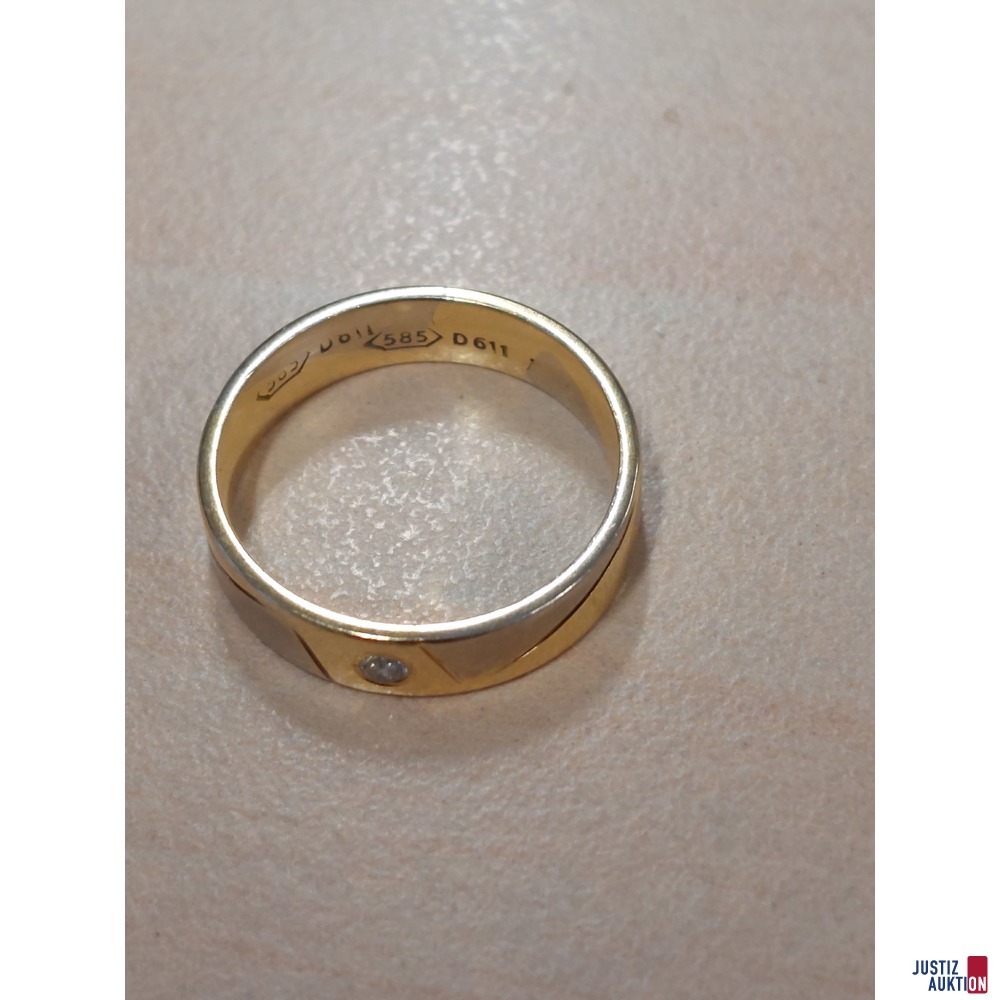 Damen Bicolor Ehering 585 ‰ punziert