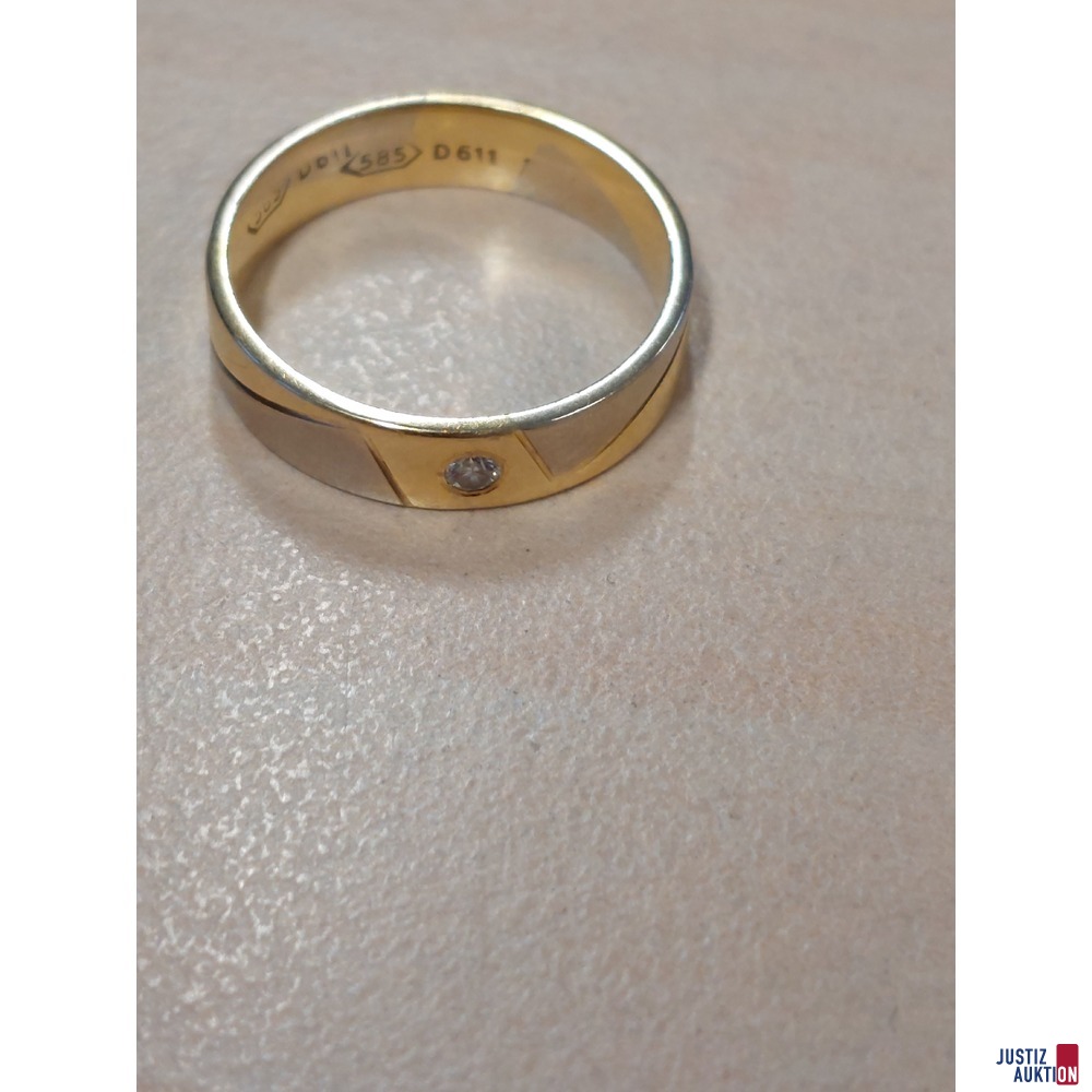 Damen Bicolor Ehering 585 ‰ punziert