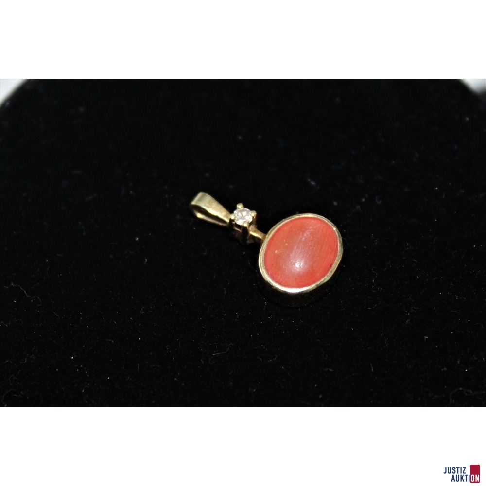 Anhänger "Korallen Cabochon"