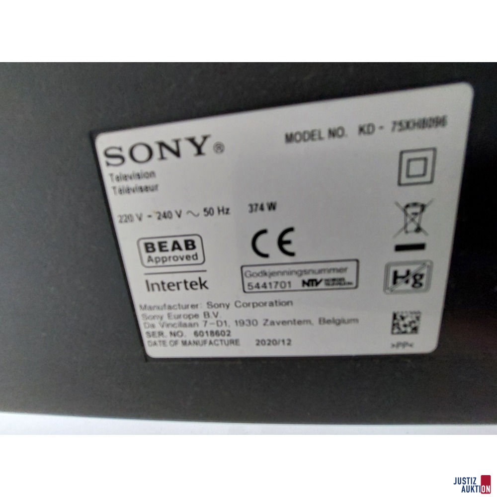Sony Flachbildschirmfernseher - Model 7504 - 65 Zoll