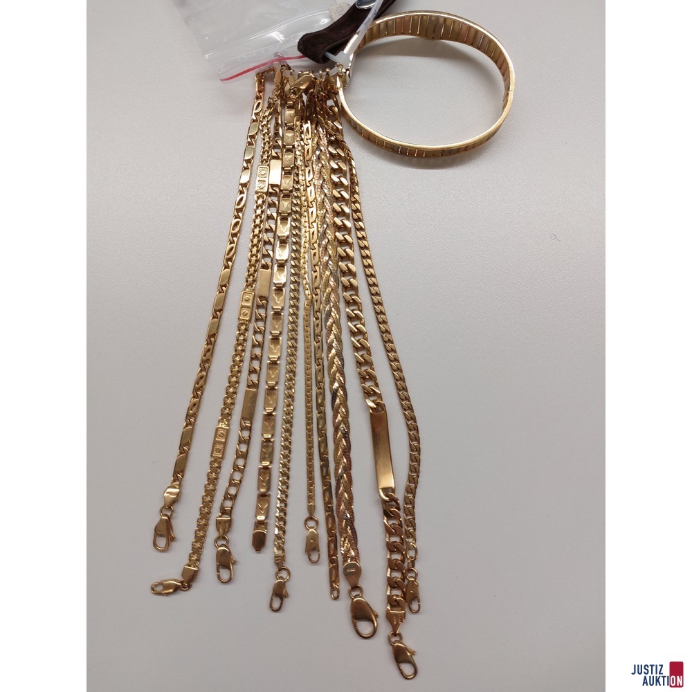 1 Armreif und 10 Armketten 137&comma;1g