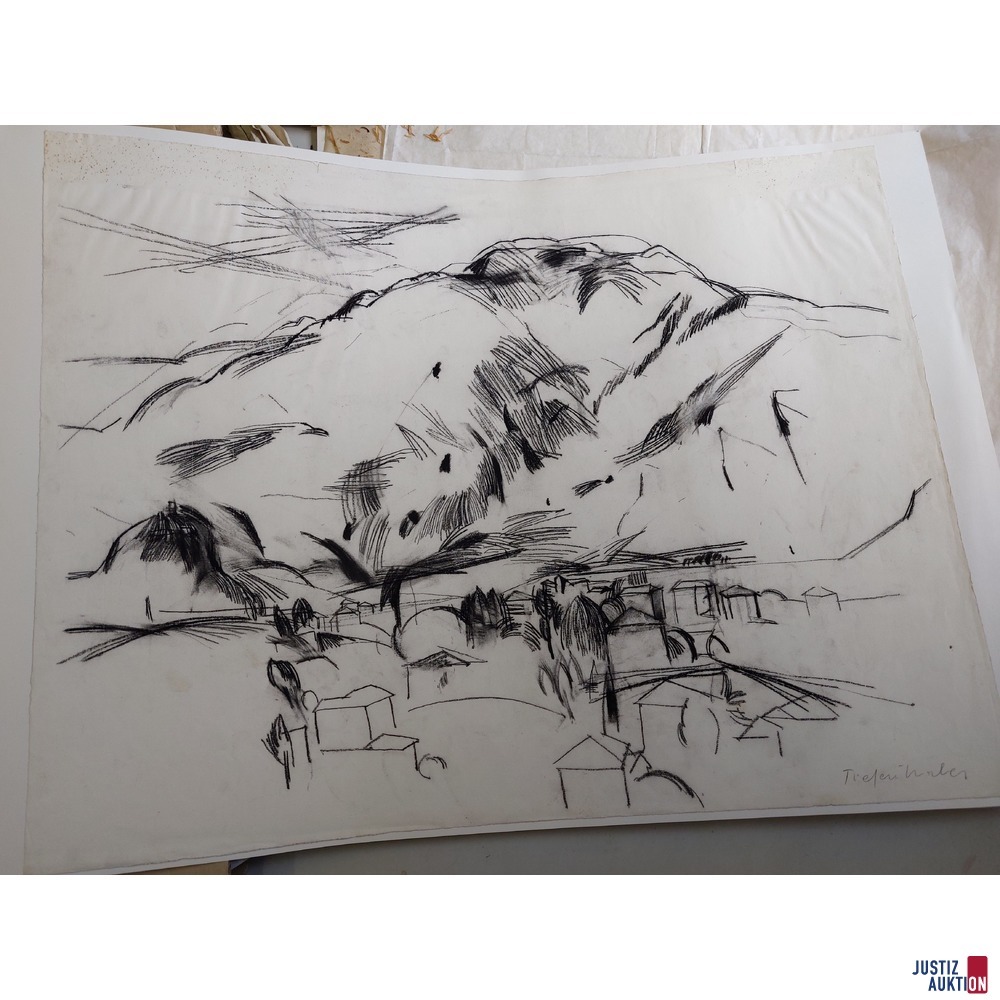 Bild: Landschaft - Tusche auf Papier ungerahmt