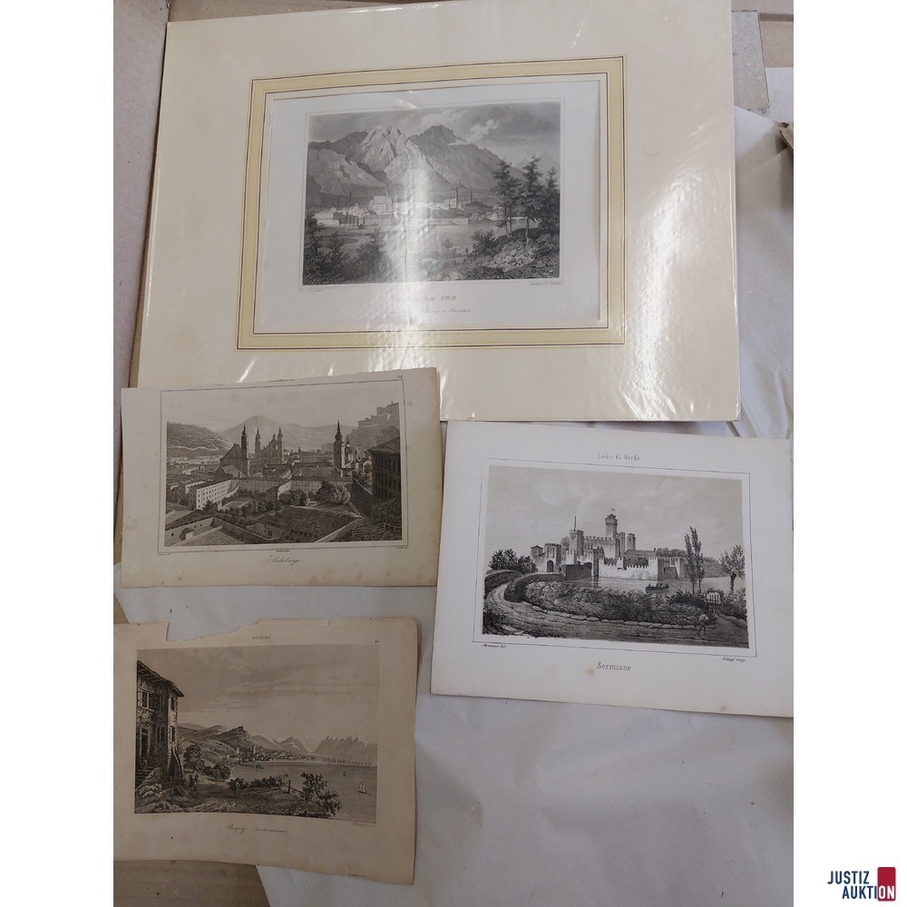 Diverse Drucke teils gerahmt